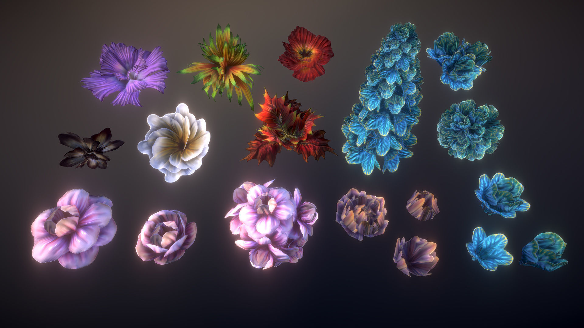 Fantasy plants 4 Low-poly 3D model_7