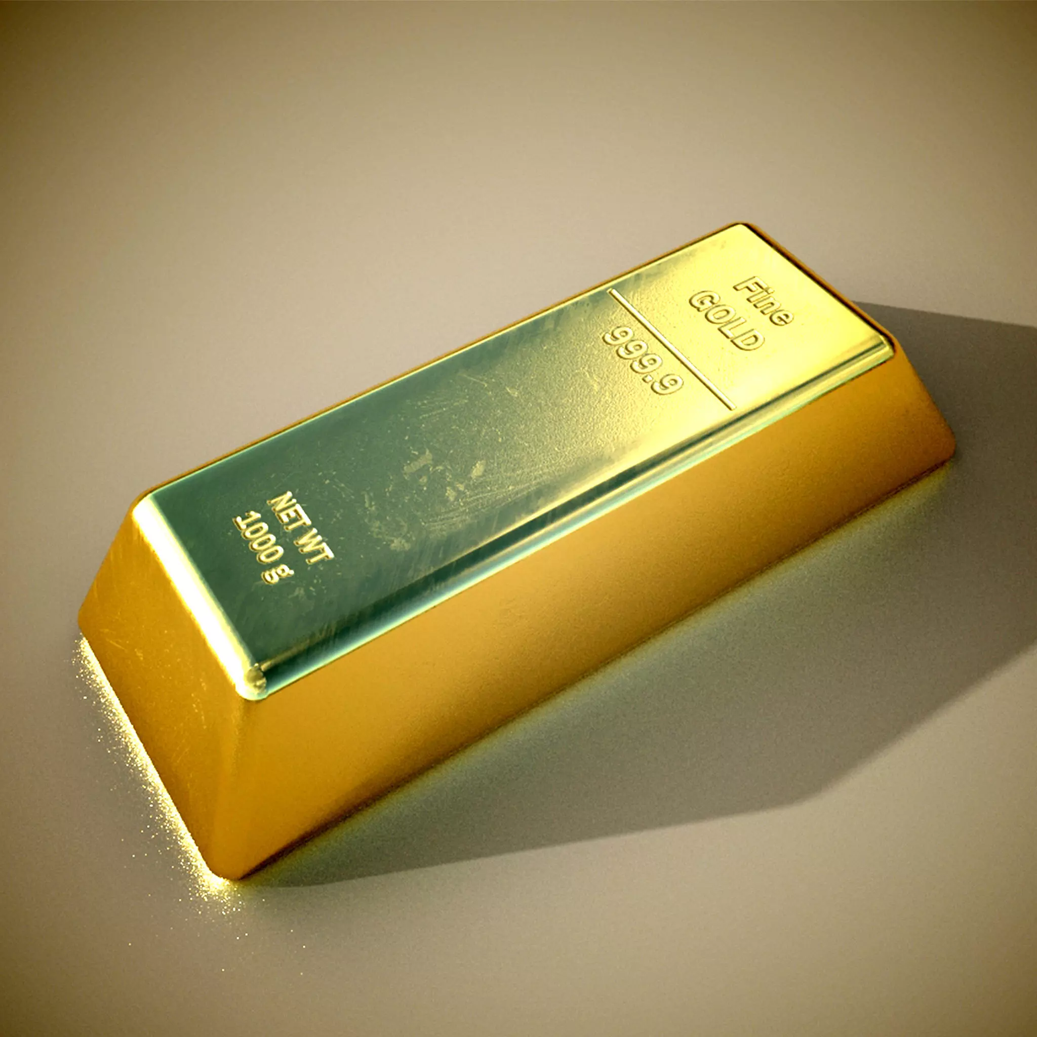 Gold Bar  I PBR Model 3D model Low-poly 3D model_0