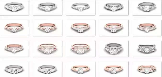 350  Solitaire ring 3dm 4 render details bulk collection  3D print model