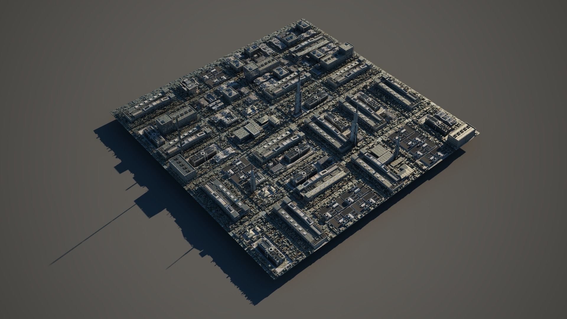 MEGA SCI-FI CITY BLOCKS KITBASH 3D model_9