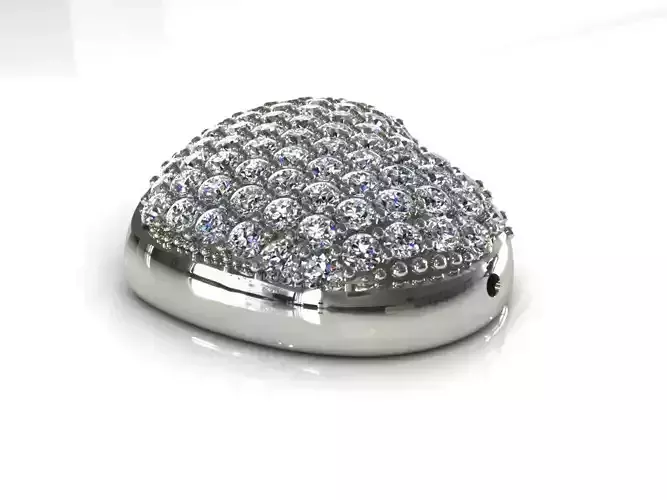 NRPN heart shaped pendant with diamonds