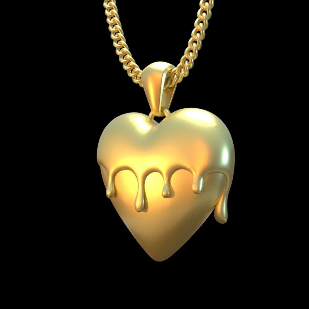 Melted Heart 3D print model_3