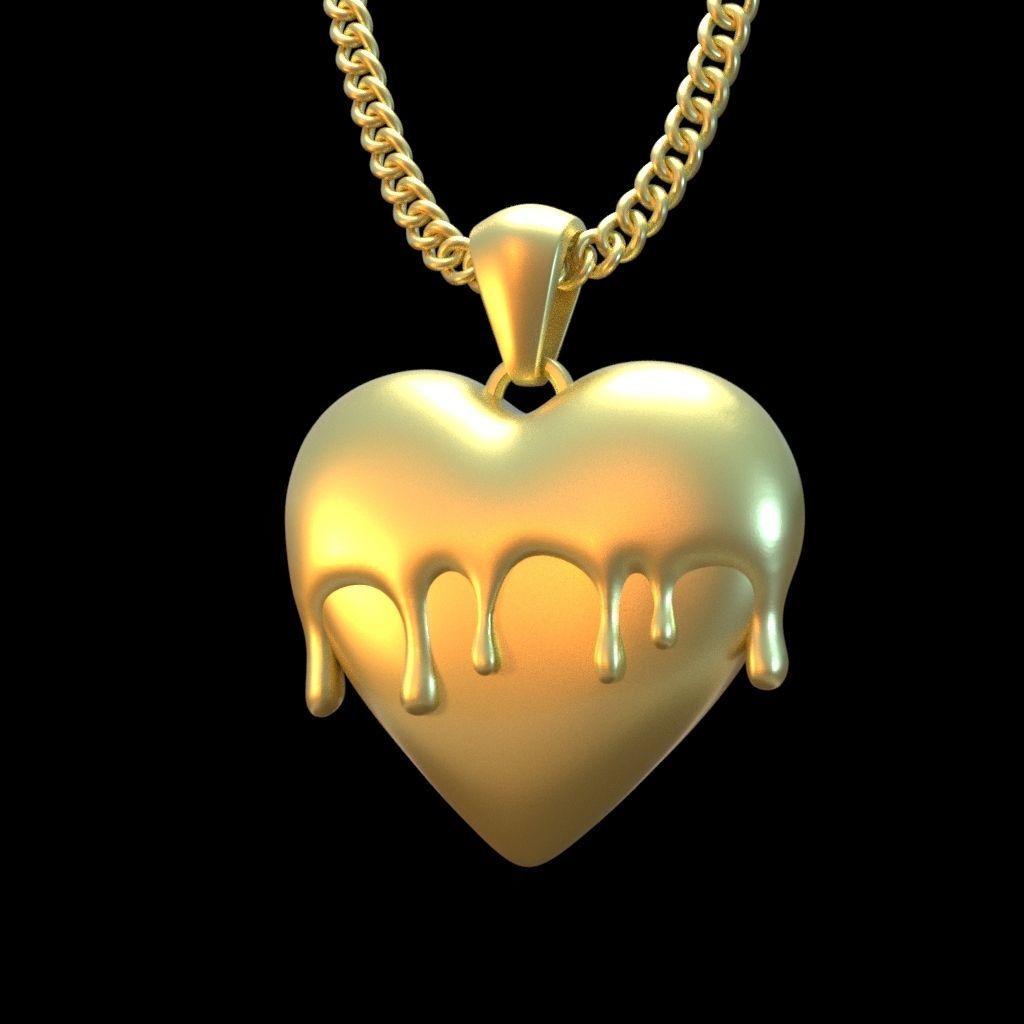 Melted Heart 3D print model_6