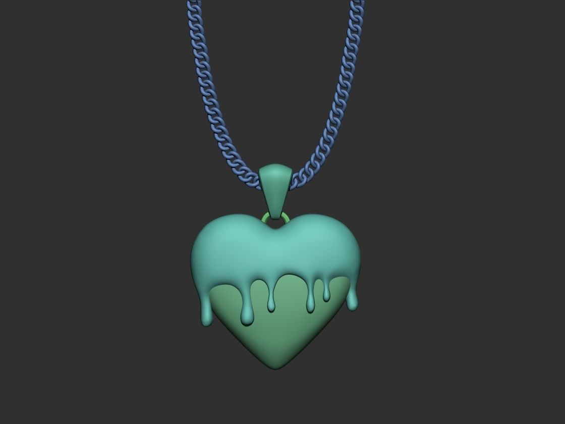 Melted Heart 3D print model_9