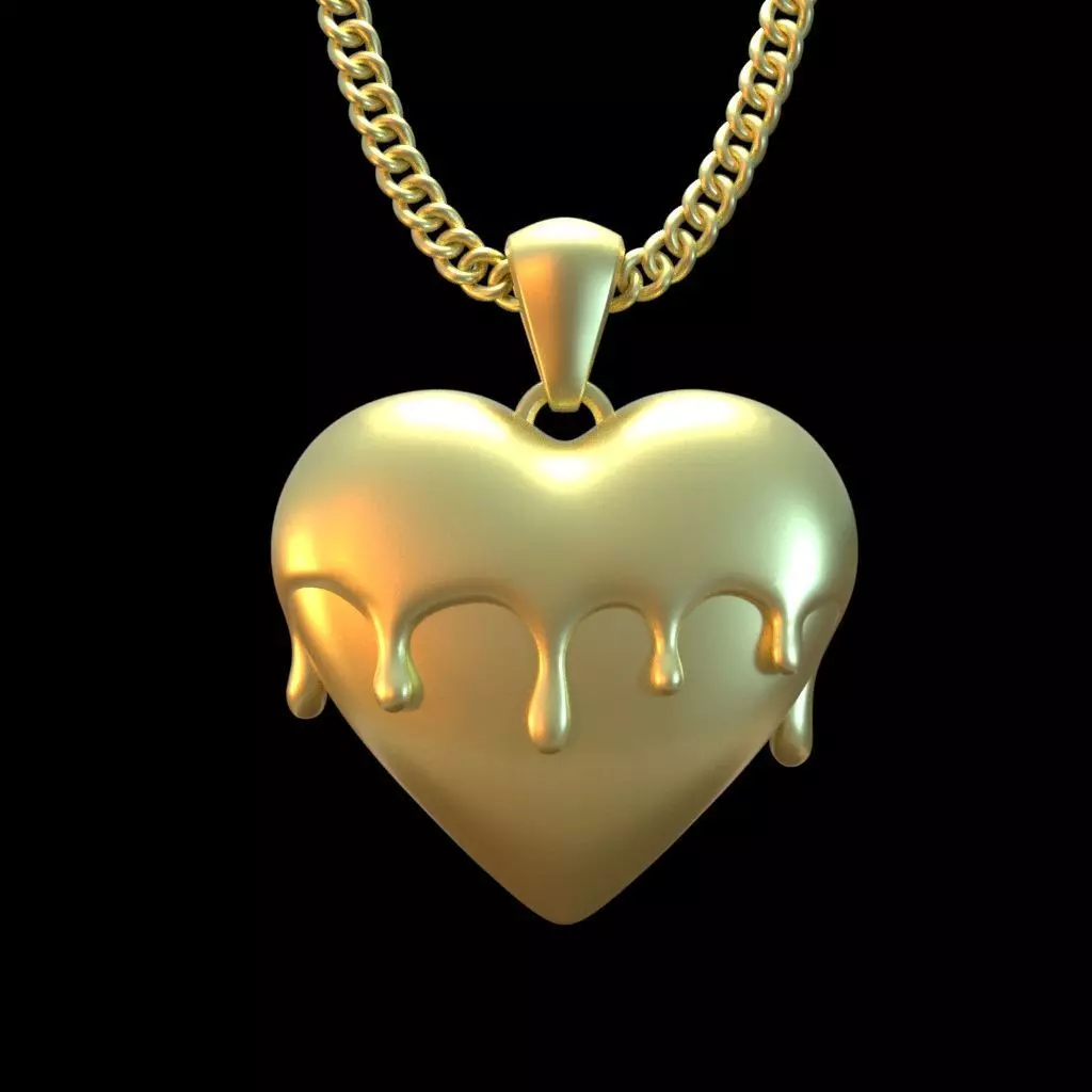Melted Heart 3D print model_0