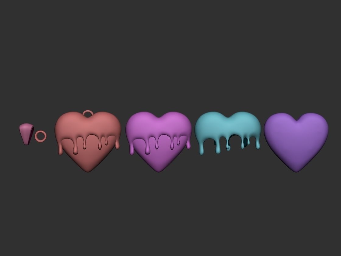 Melted Heart 3D print model_10