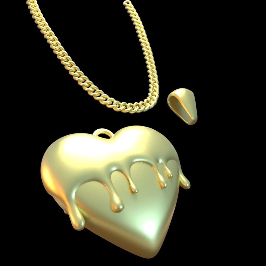 Melted Heart 3D print model_8