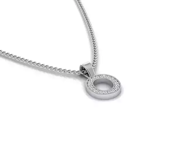 Pendant O with diamonds in shape of
