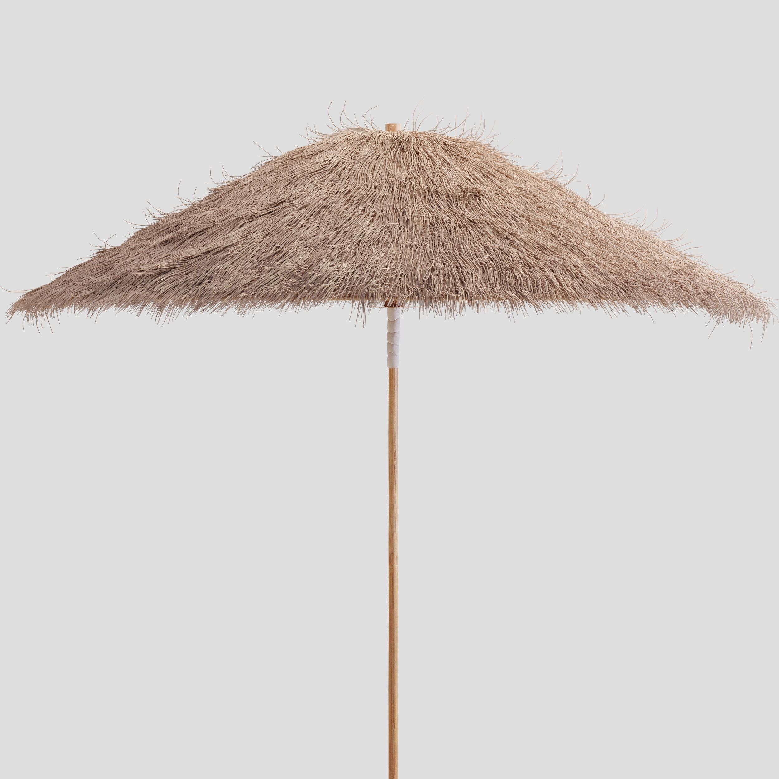 Bamboo Umbrella with Banana Leaf 3D model_7