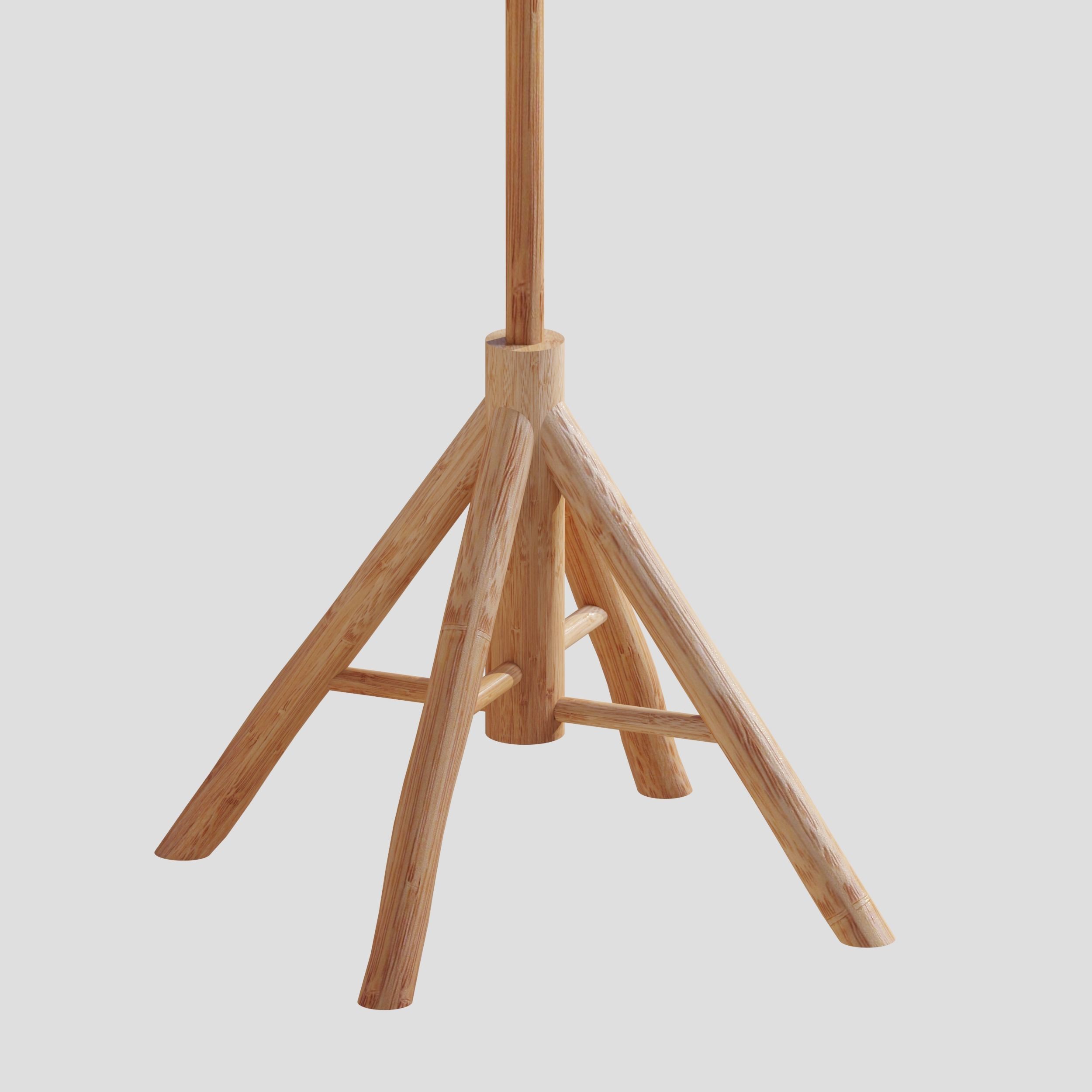 Bamboo Umbrella with Banana Leaf 3D model_8