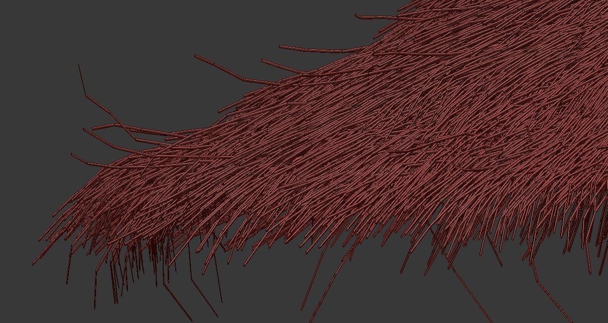 Bamboo Umbrella with Banana Leaf 3D model_14