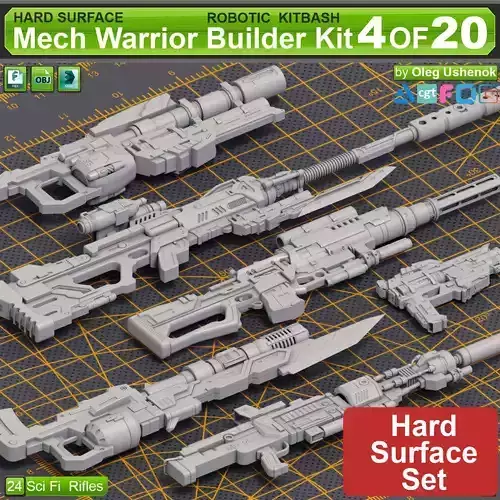 Mech Warrior Hard Surface Kitbash 4 of 20 3D model