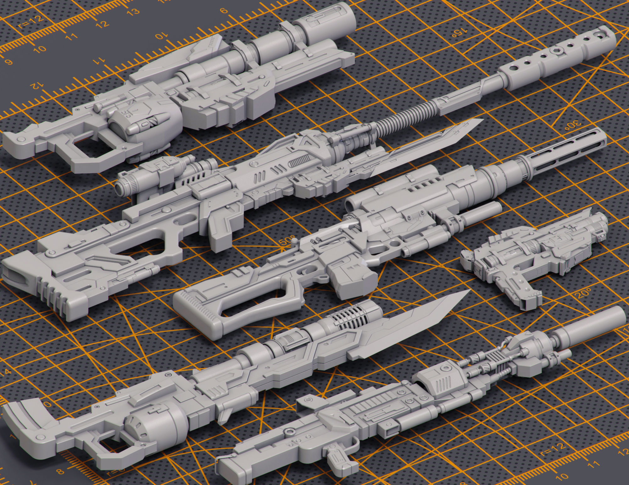 Mech Warrior Hard Surface Kitbash 4 of 20 3D model_1