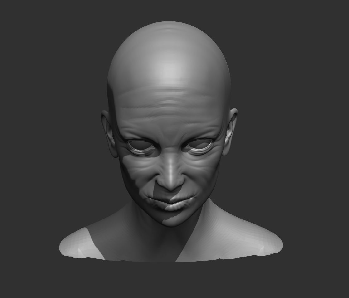 Old Female Head Realistic Base Mesh 3D Model 3D model_4