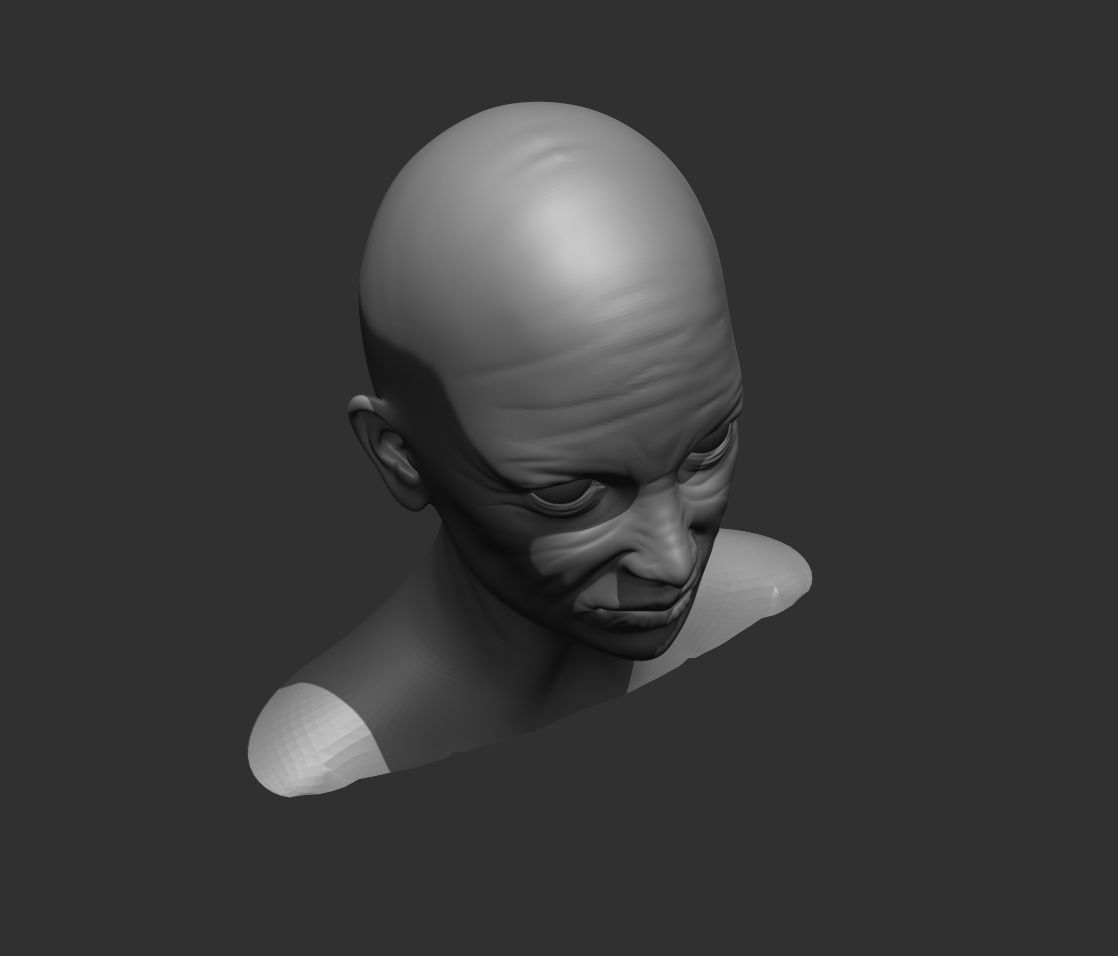Old Female Head Realistic Base Mesh 3D Model 3D model_13