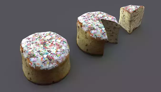Paska piece of cake with sprinkles