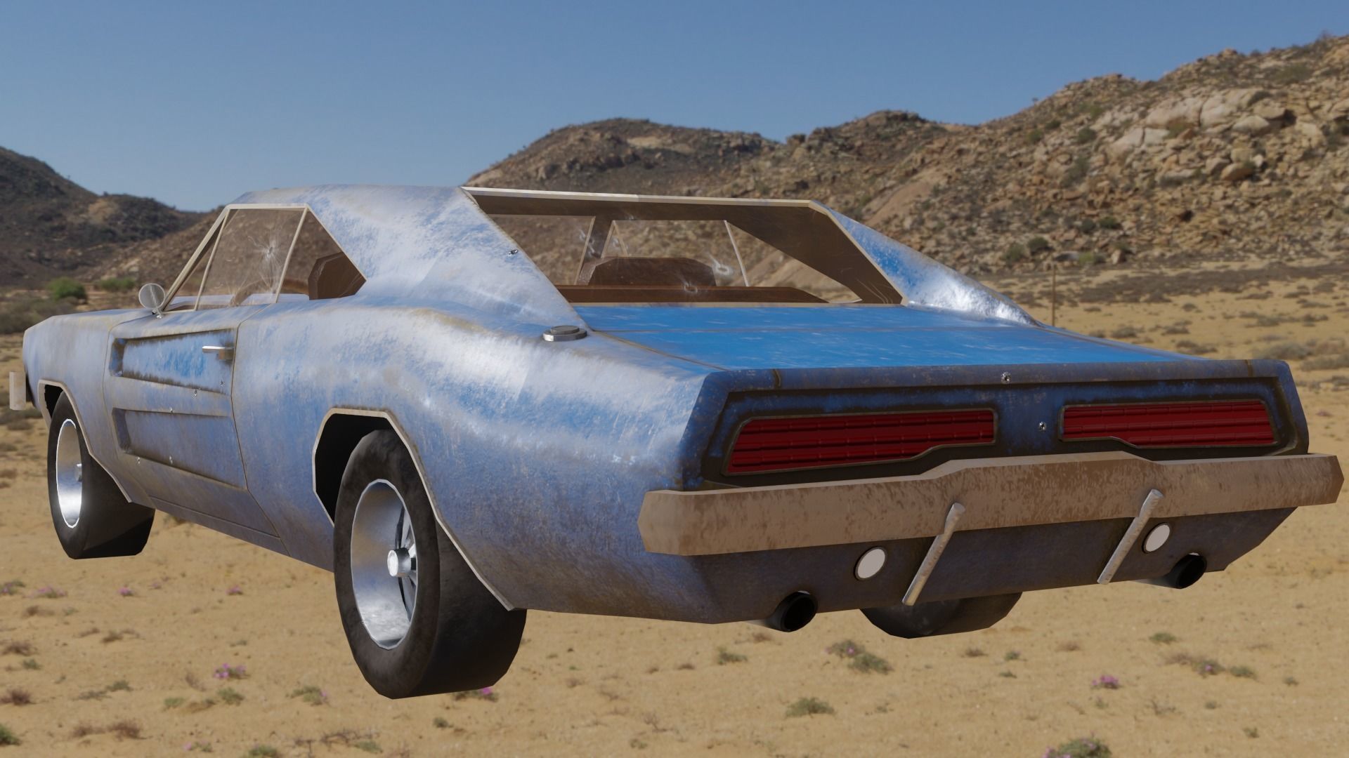 Dodge Charger 1969 Low-poly 3D model_5