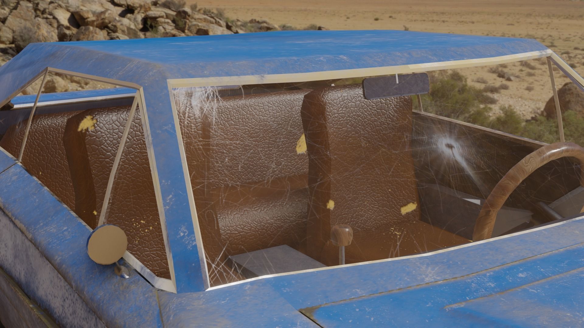 Dodge Charger 1969 Low-poly 3D model_3