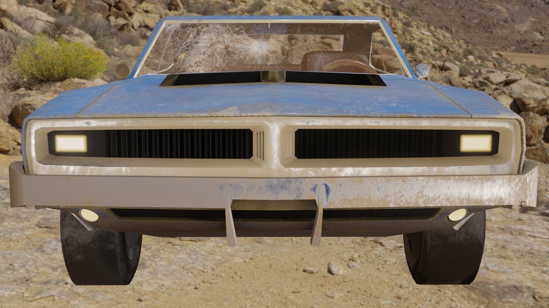 Dodge Charger 1969 Low-poly 3D model_2