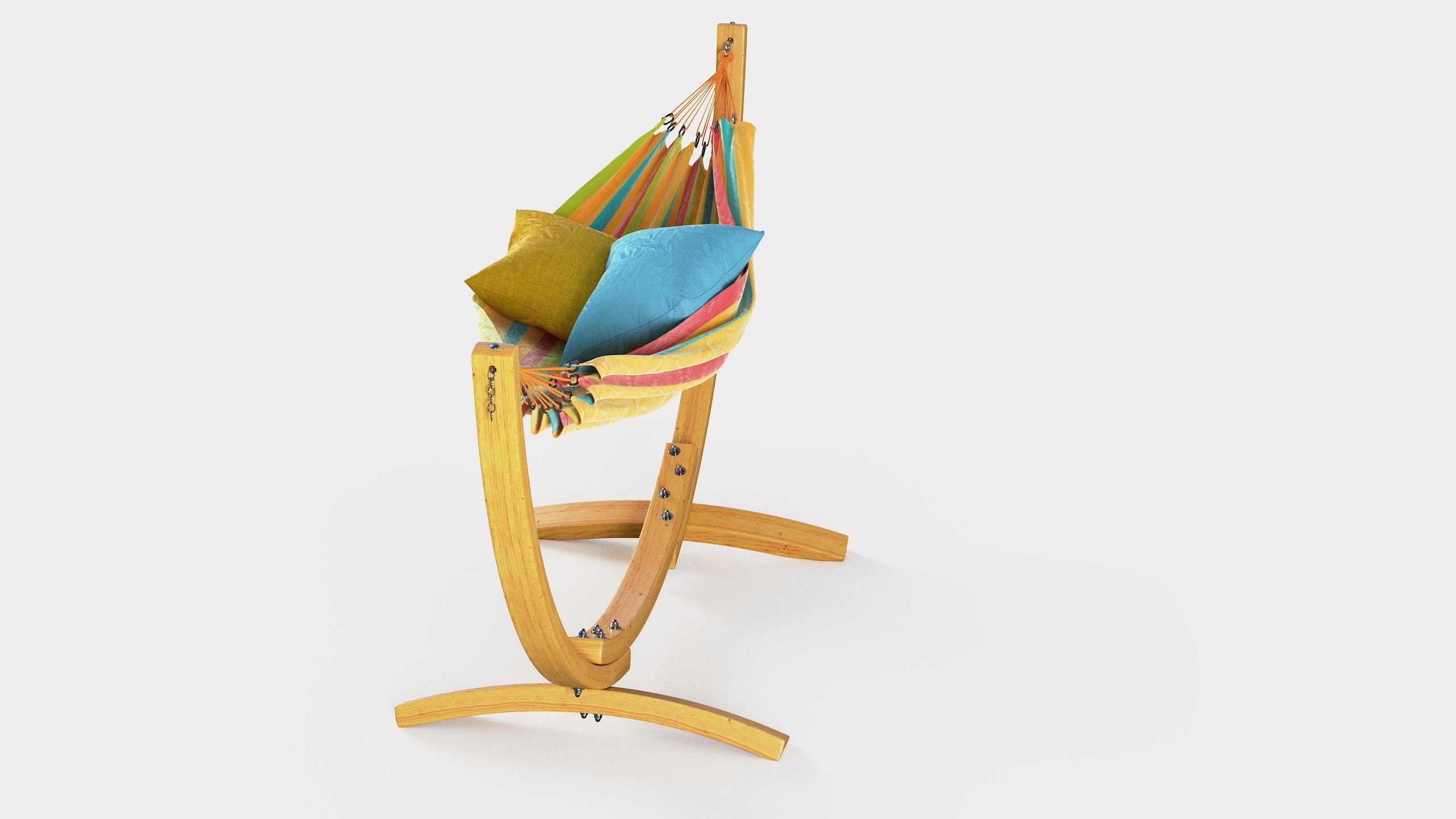 Hammock in stand 3D model_7