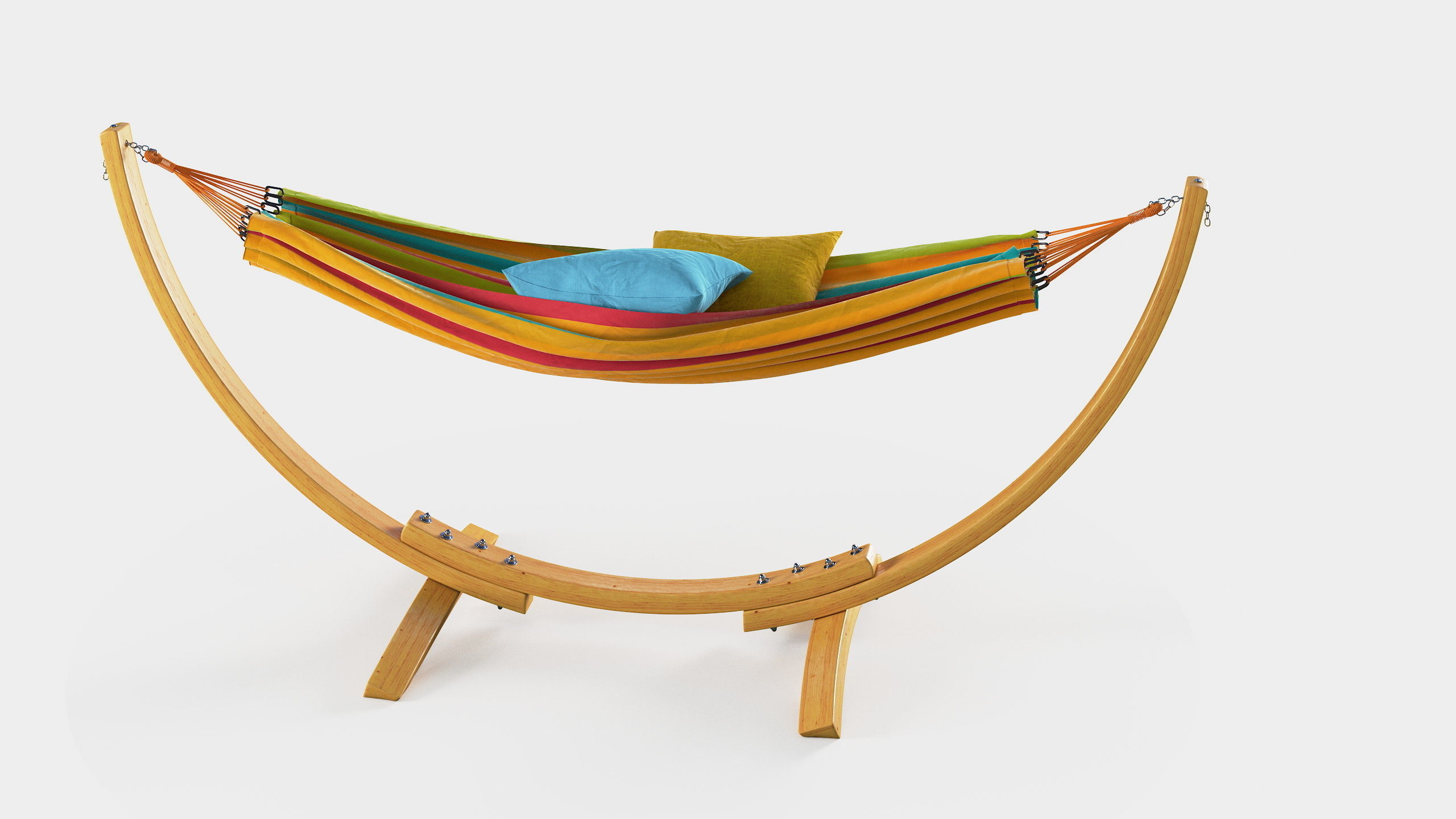 Hammock in stand 3D model_9