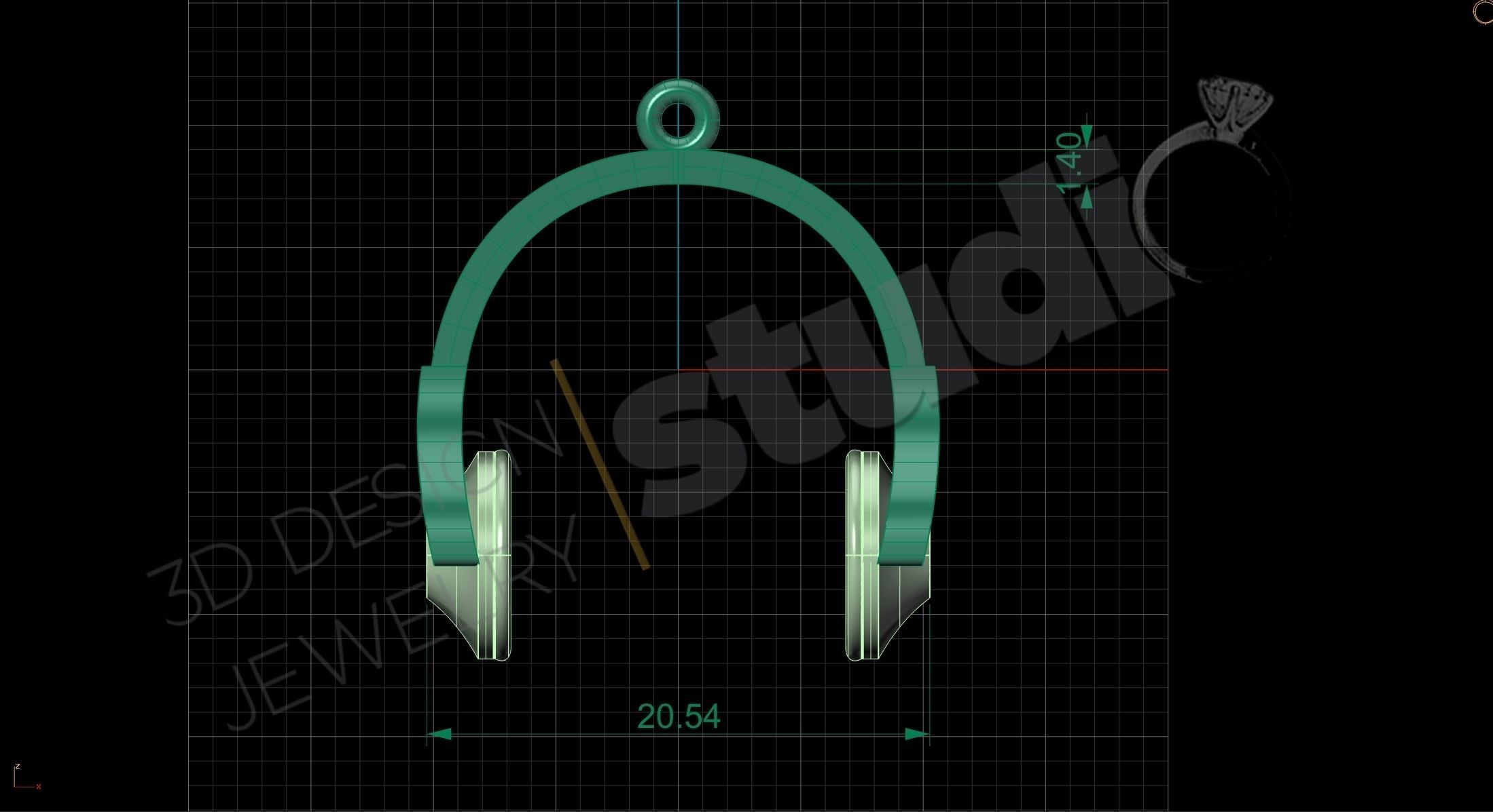 DJ  headphones music pendant 3d model 3D print model_3