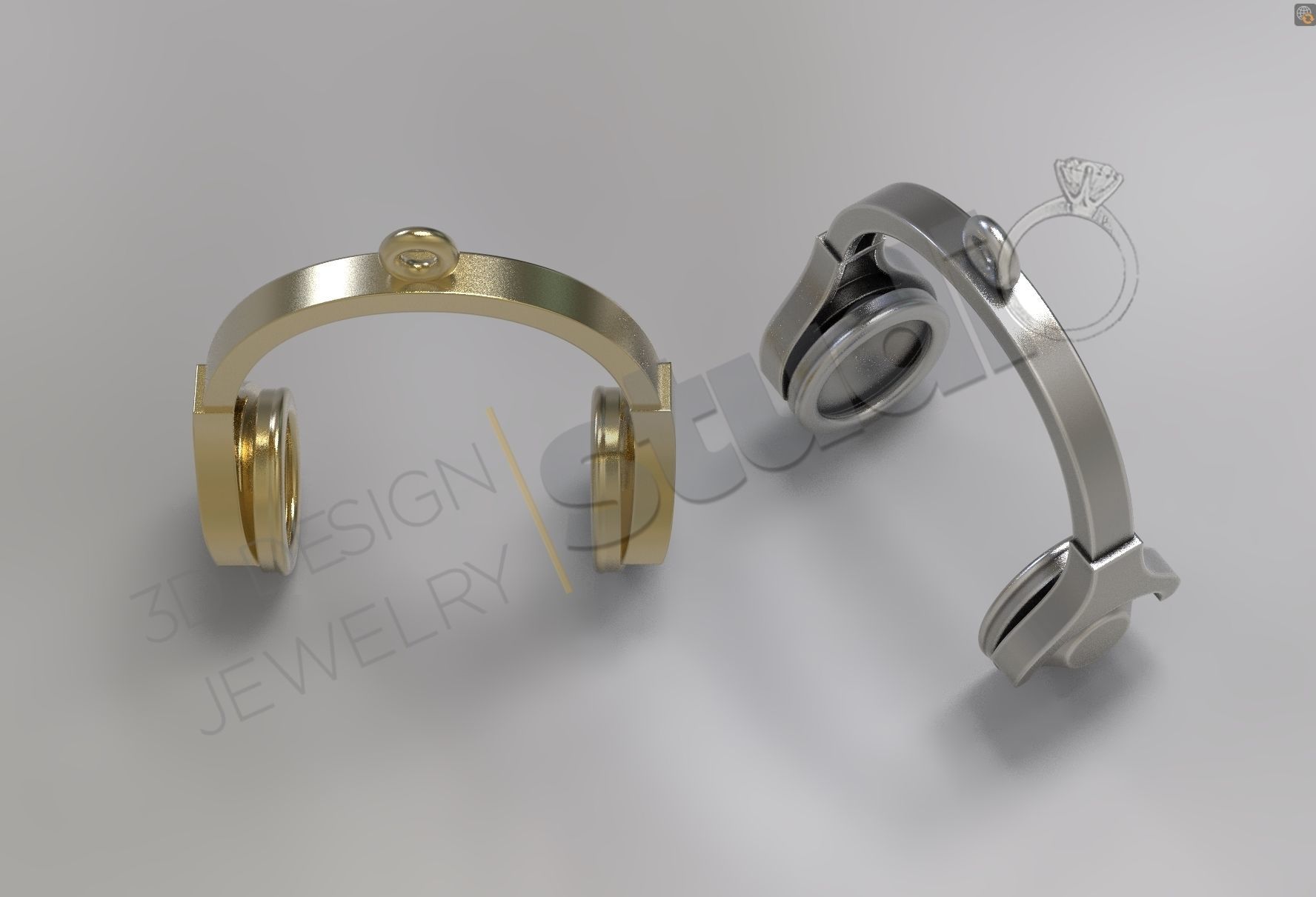 DJ  headphones music pendant 3d model 3D print model_2