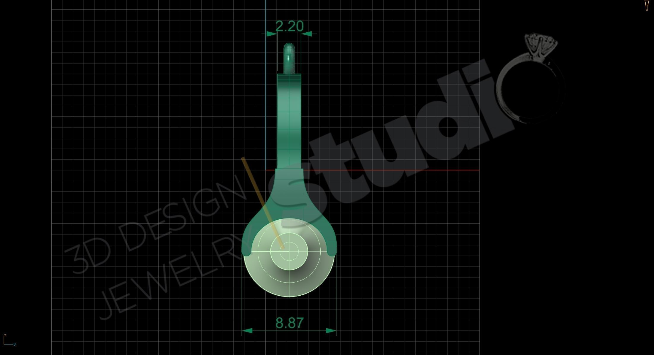 DJ  headphones music pendant 3d model 3D print model_4