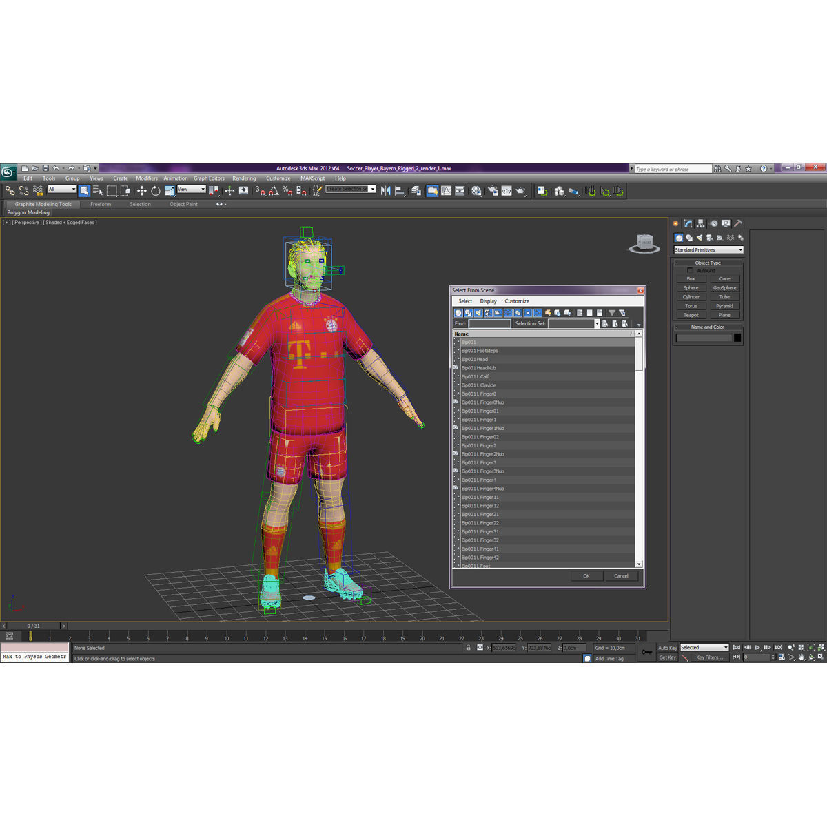 Soccer Player Bayern Rigged 2 3D model_37