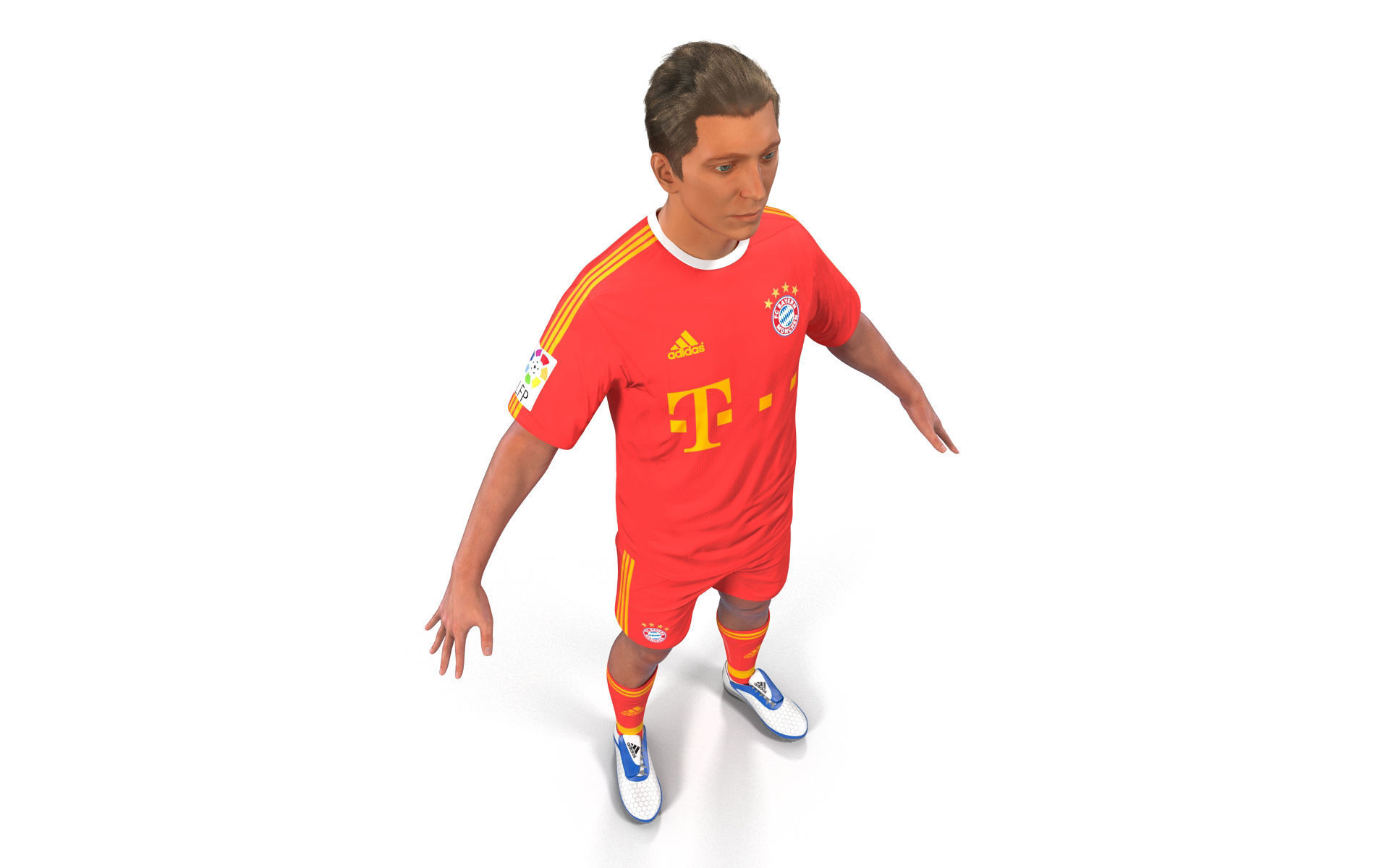 Soccer Player Bayern Rigged 2 3D model_15