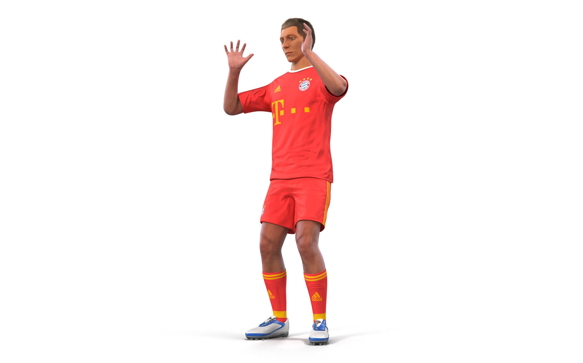 Soccer Player Bayern Rigged 2 3D model_11