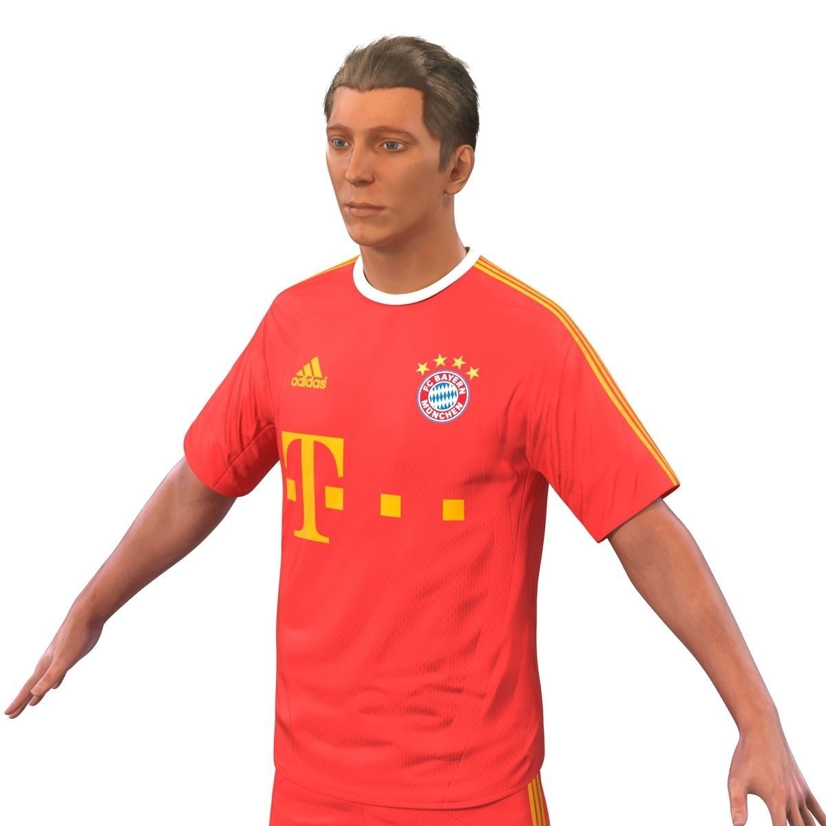 Soccer Player Bayern Rigged 2 3D model_16