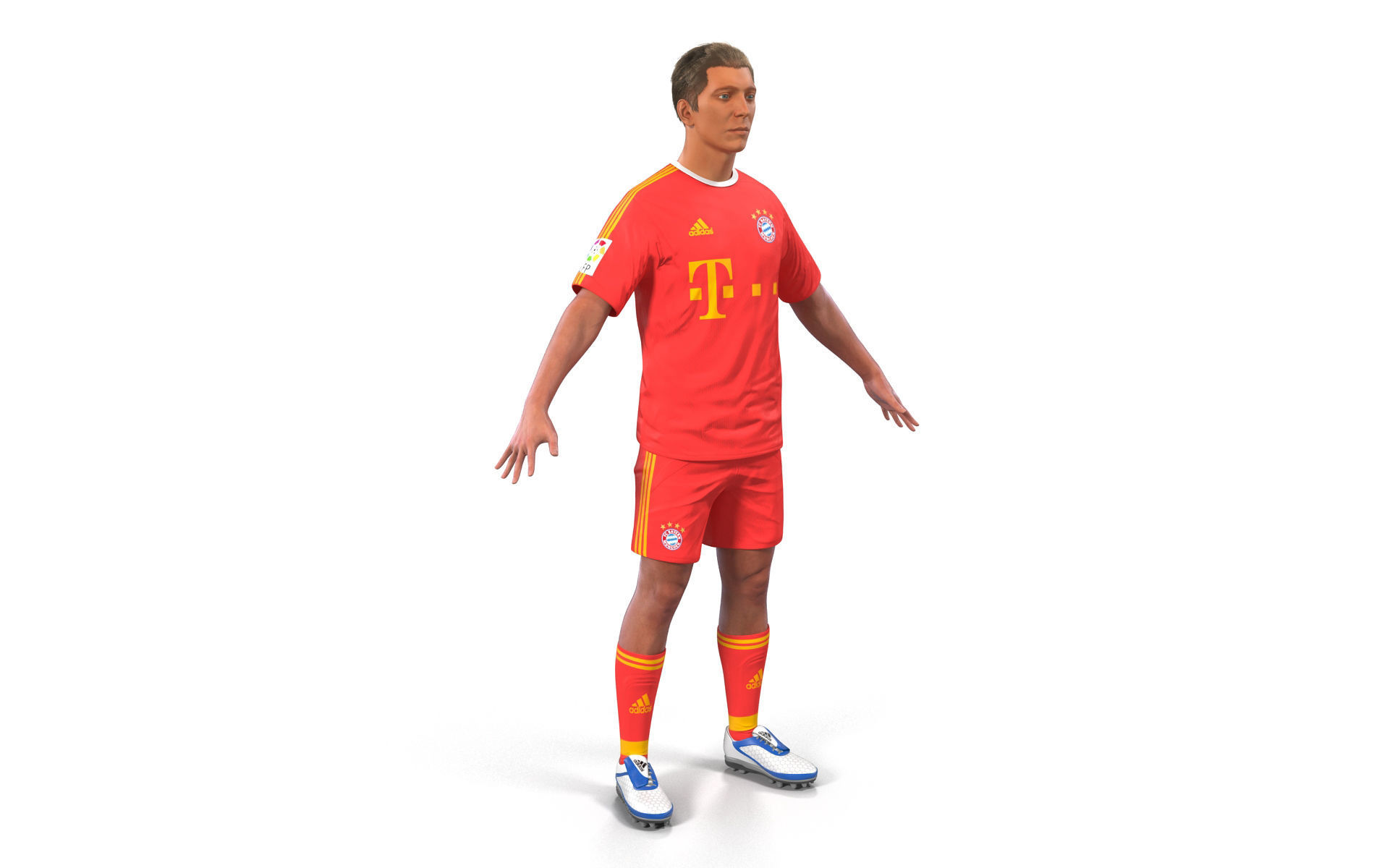 Soccer Player Bayern Rigged 2 3D model_2