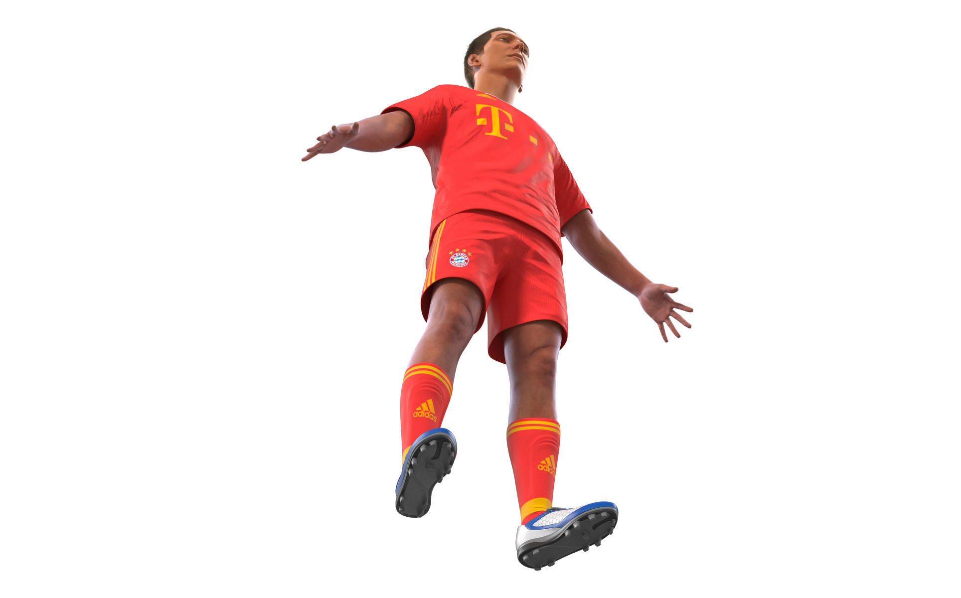 Soccer Player Bayern Rigged 2 3D model_13
