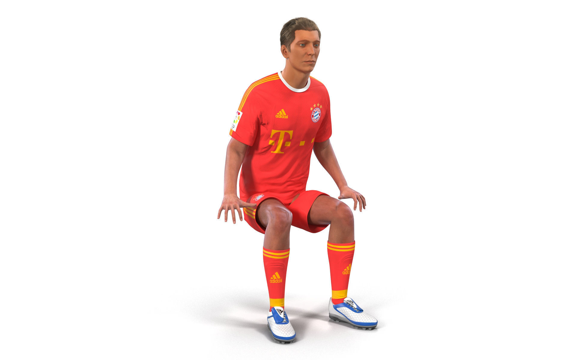 Soccer Player Bayern Rigged 2 3D model_12