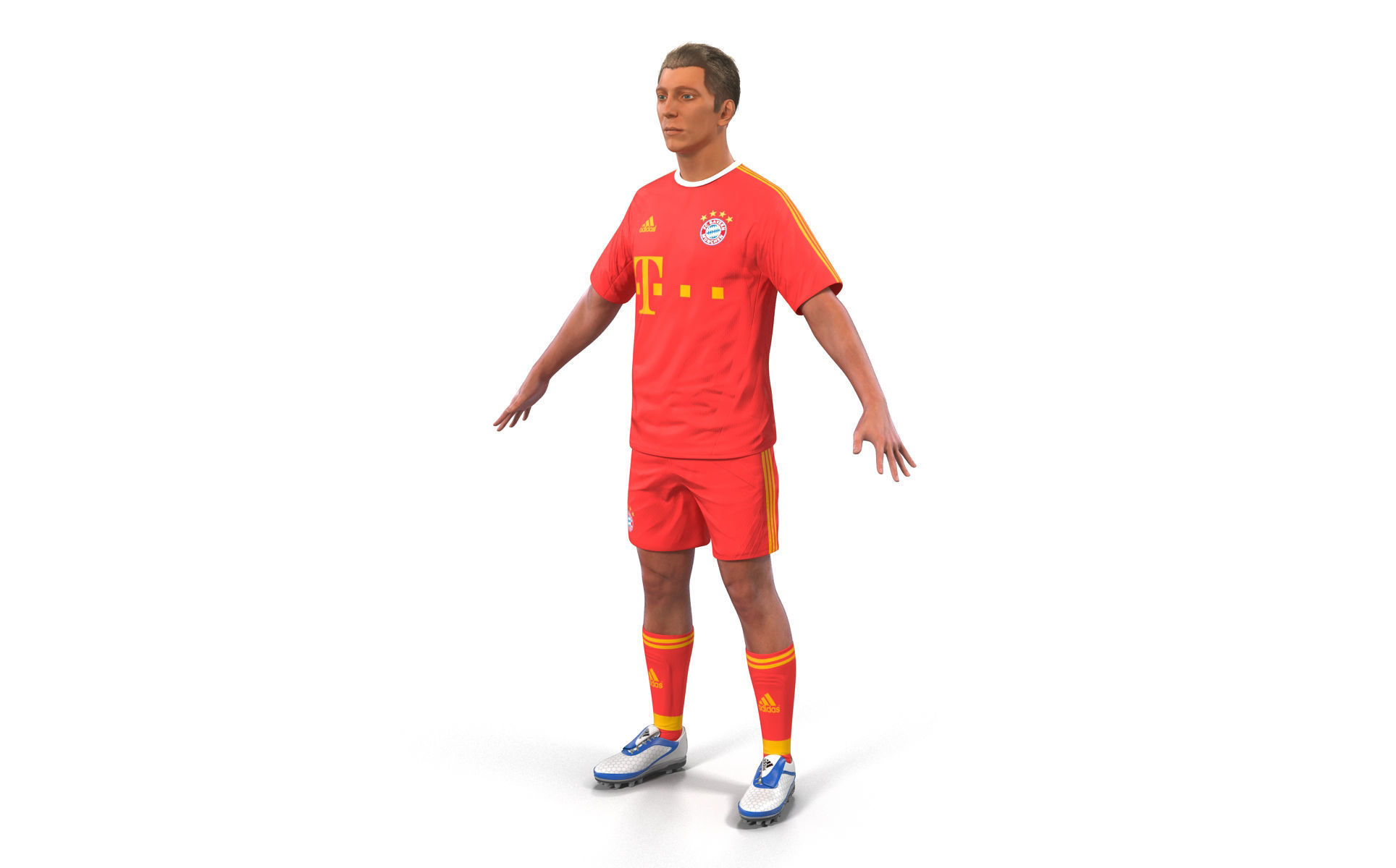 Soccer Player Bayern Rigged 2 3D model_9