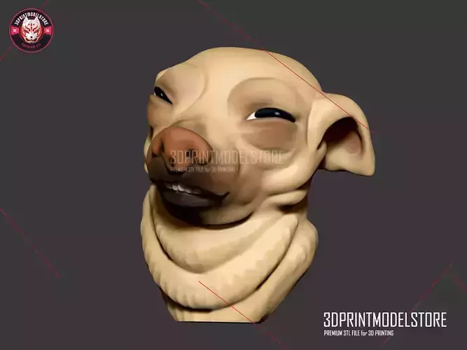 Meme Dog Face - Cute Dog Sculpture - doge meme 3D print model