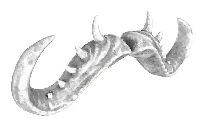 Horns silver deer Low-poly 3D model