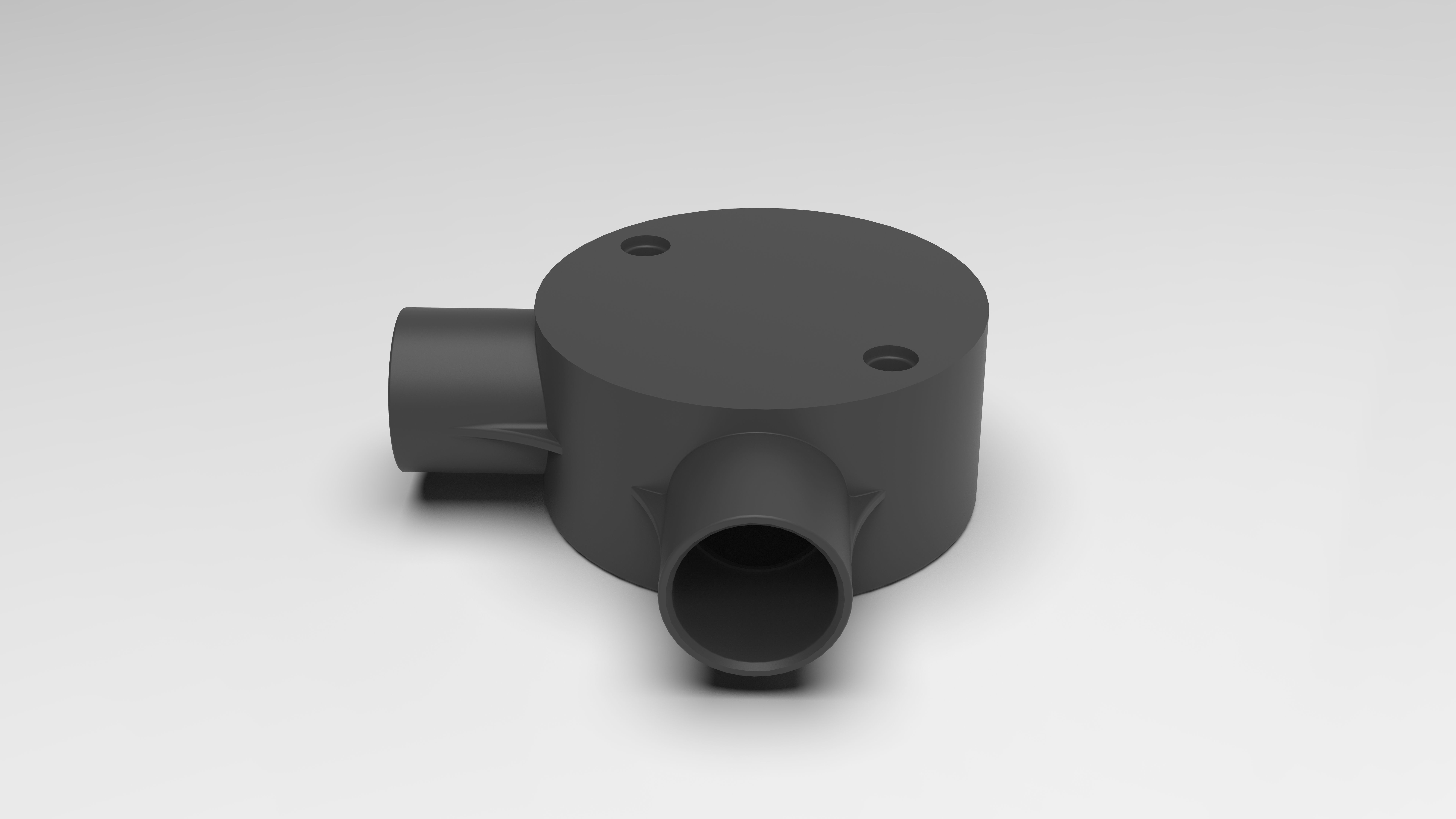 20mm-2-way-90deg-Junction-Box plastic pipe 3D print model_2