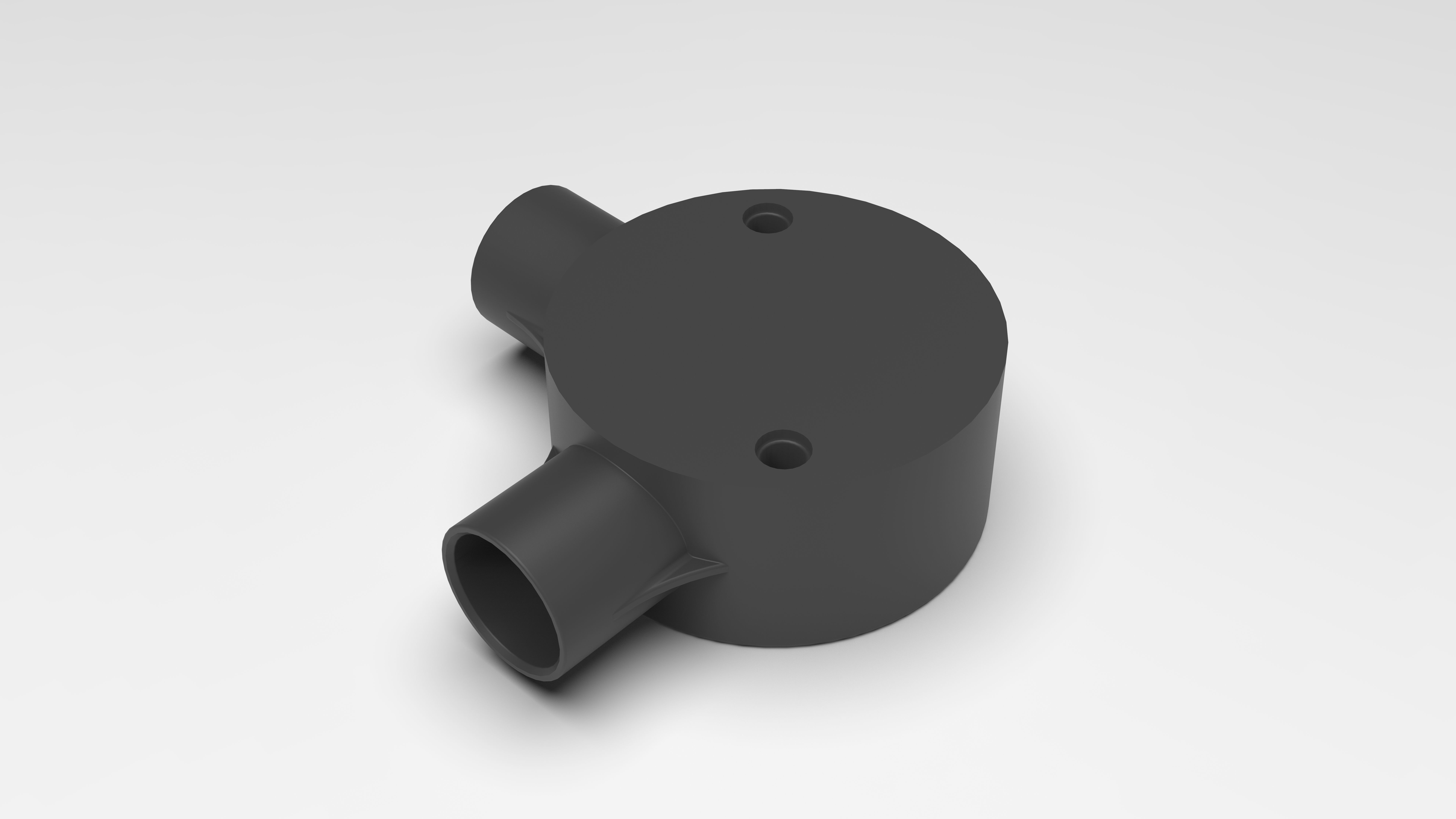 20mm-2-way-90deg-Junction-Box plastic pipe 3D print model_1