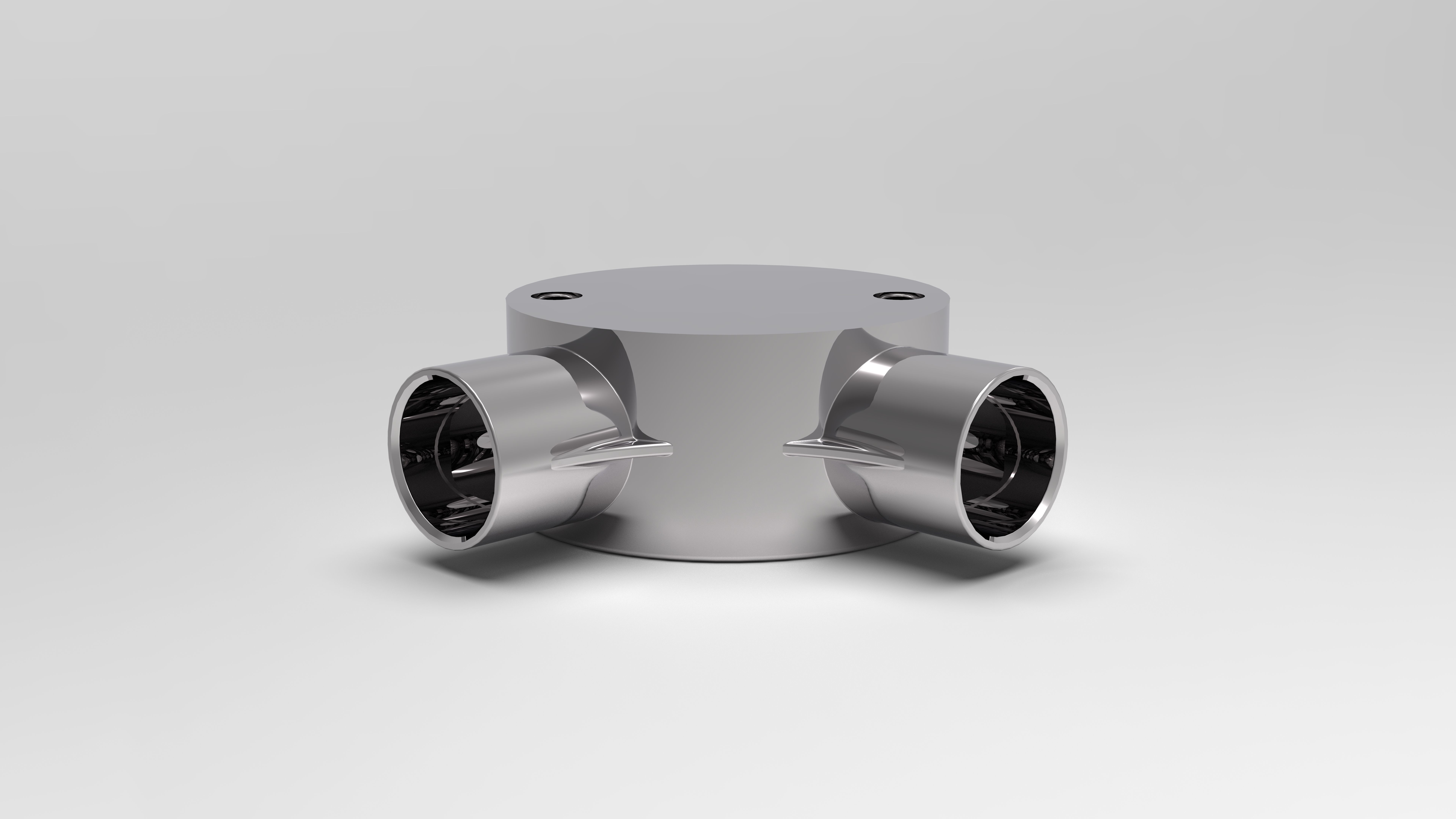 20mm-2-way-90deg-Junction-Box plastic pipe 3D print model_9