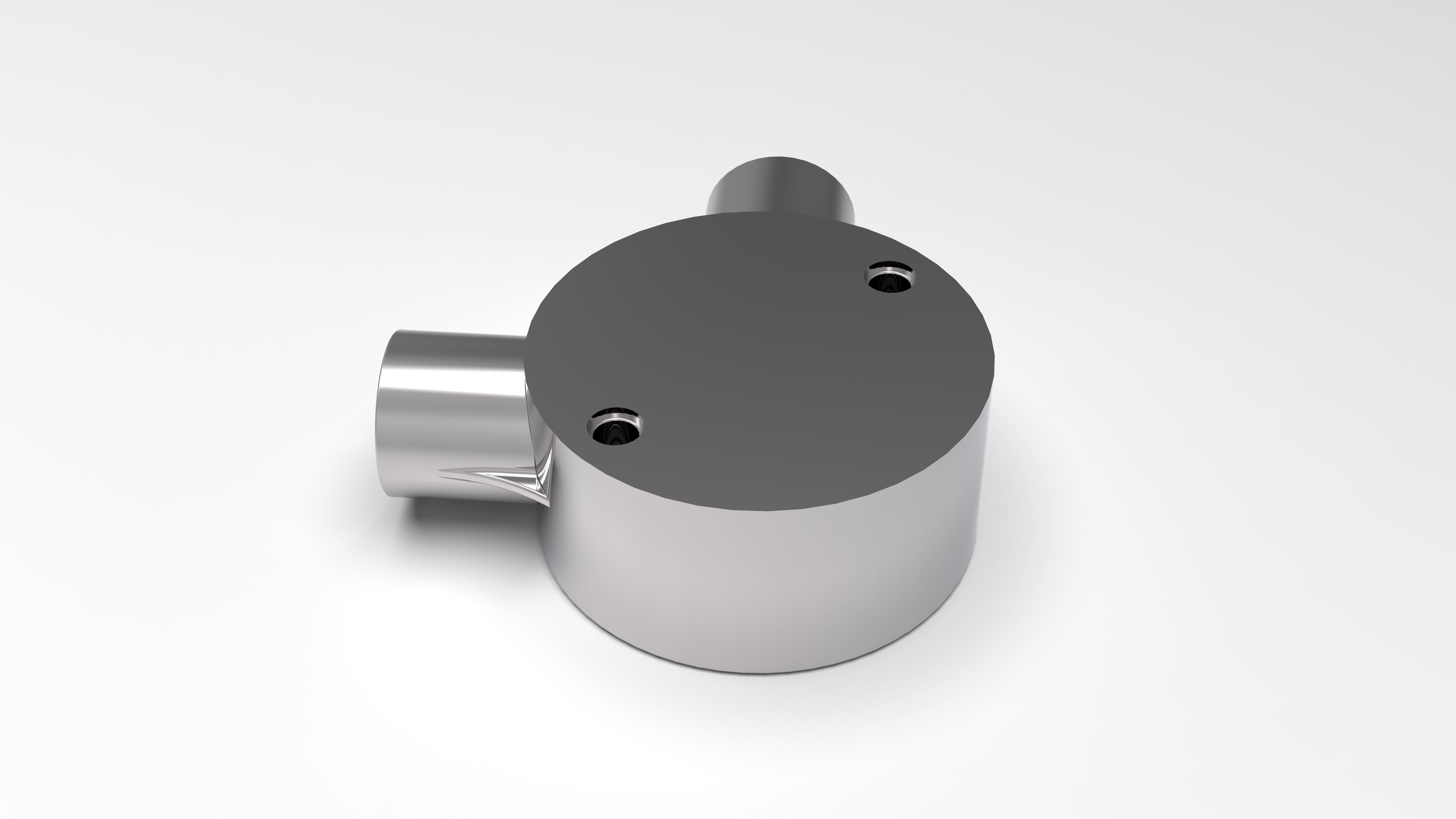 20mm-2-way-90deg-Junction-Box plastic pipe 3D print model_7