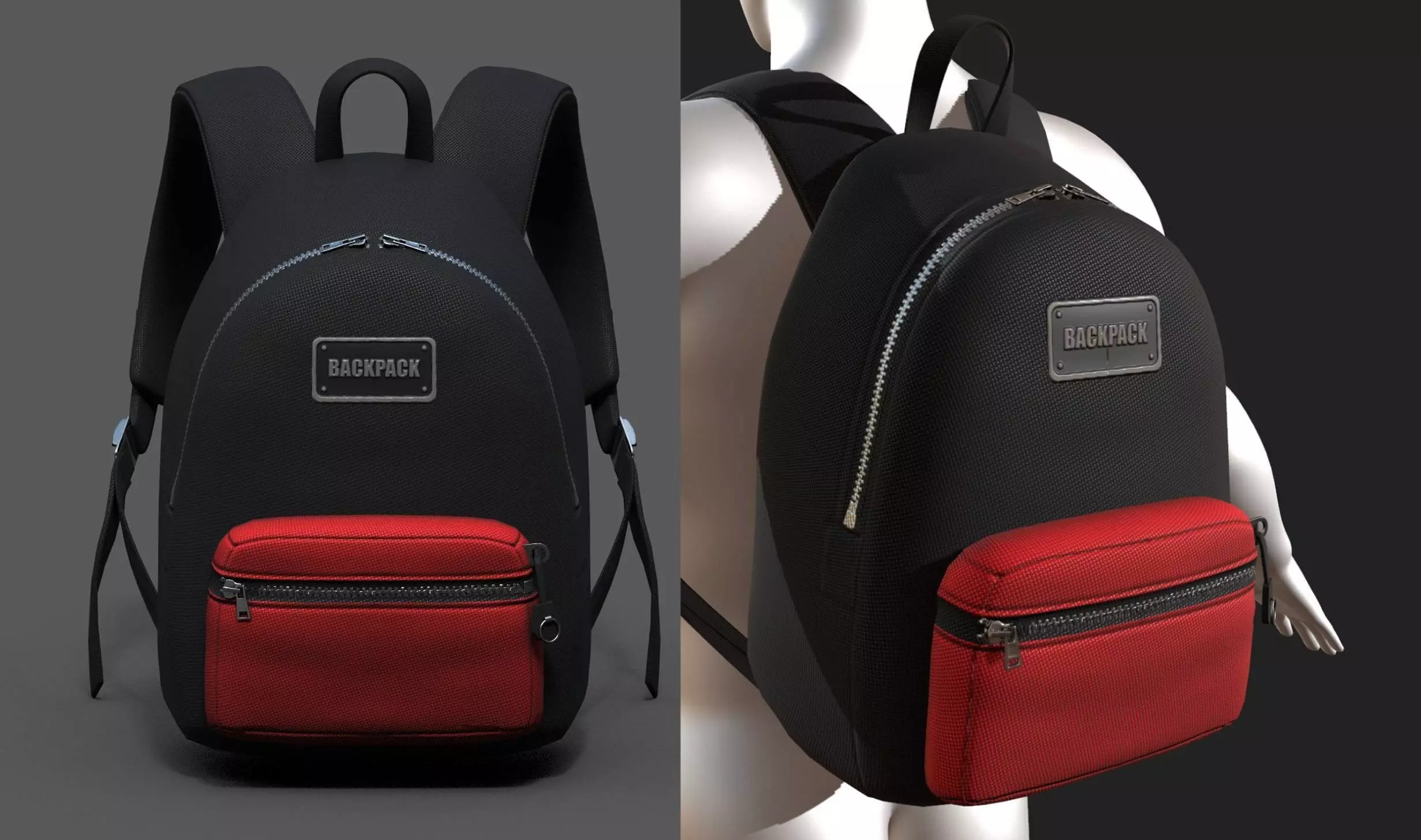 Backpack Camping Generic Color 3d human baggage Low-poly 3D model_0