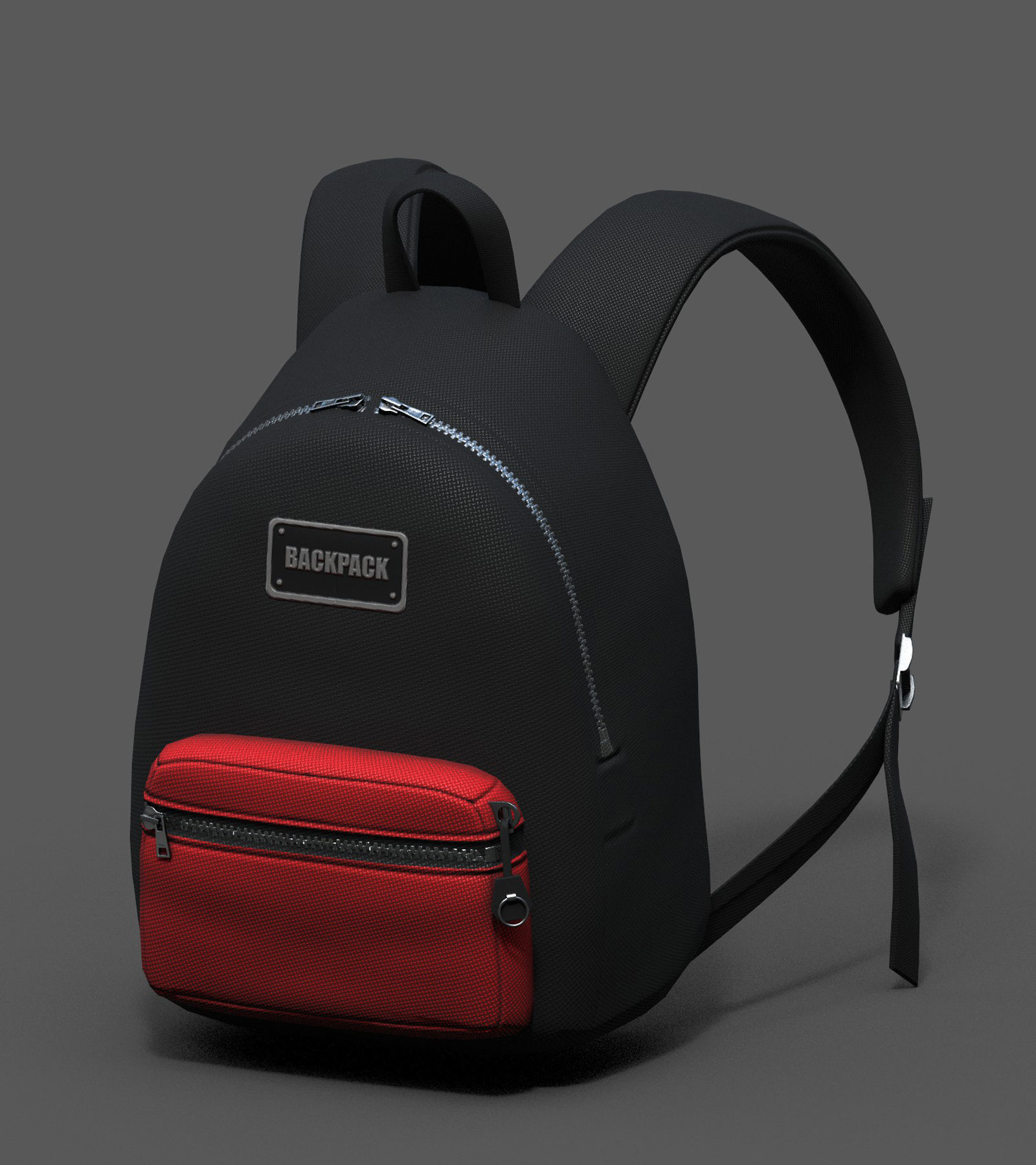 Backpack Camping Generic Color 3d human baggage Low-poly 3D model_3