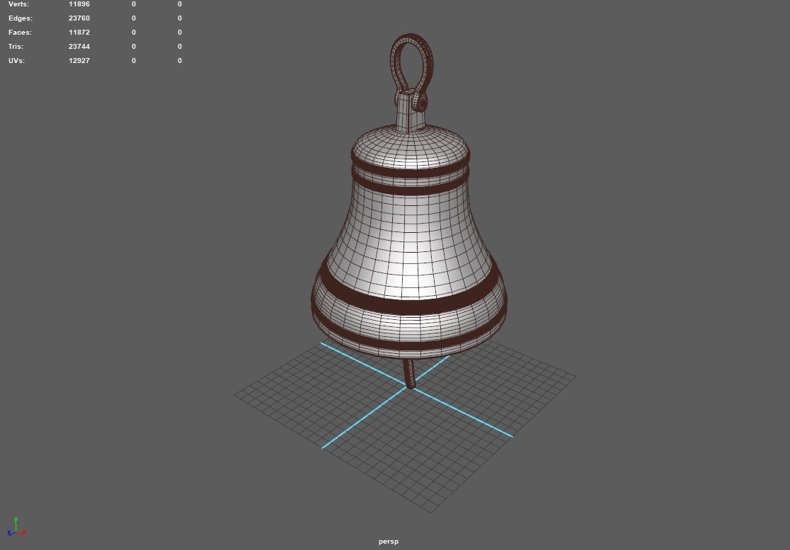 Antique Bell  I PBR Model 3D model Low-poly 3D model_1