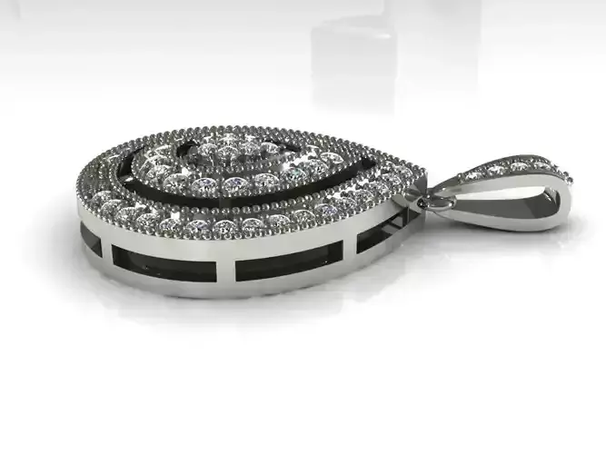 NRPN pendant with diamonds in shape of pear