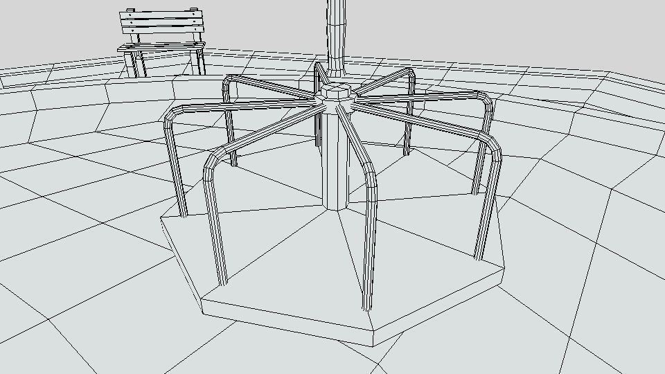 Low Poly Cartoon Playground Scene Low-poly 3D model_19