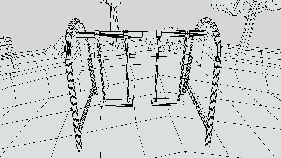 Low Poly Cartoon Playground Scene Low-poly 3D model_18