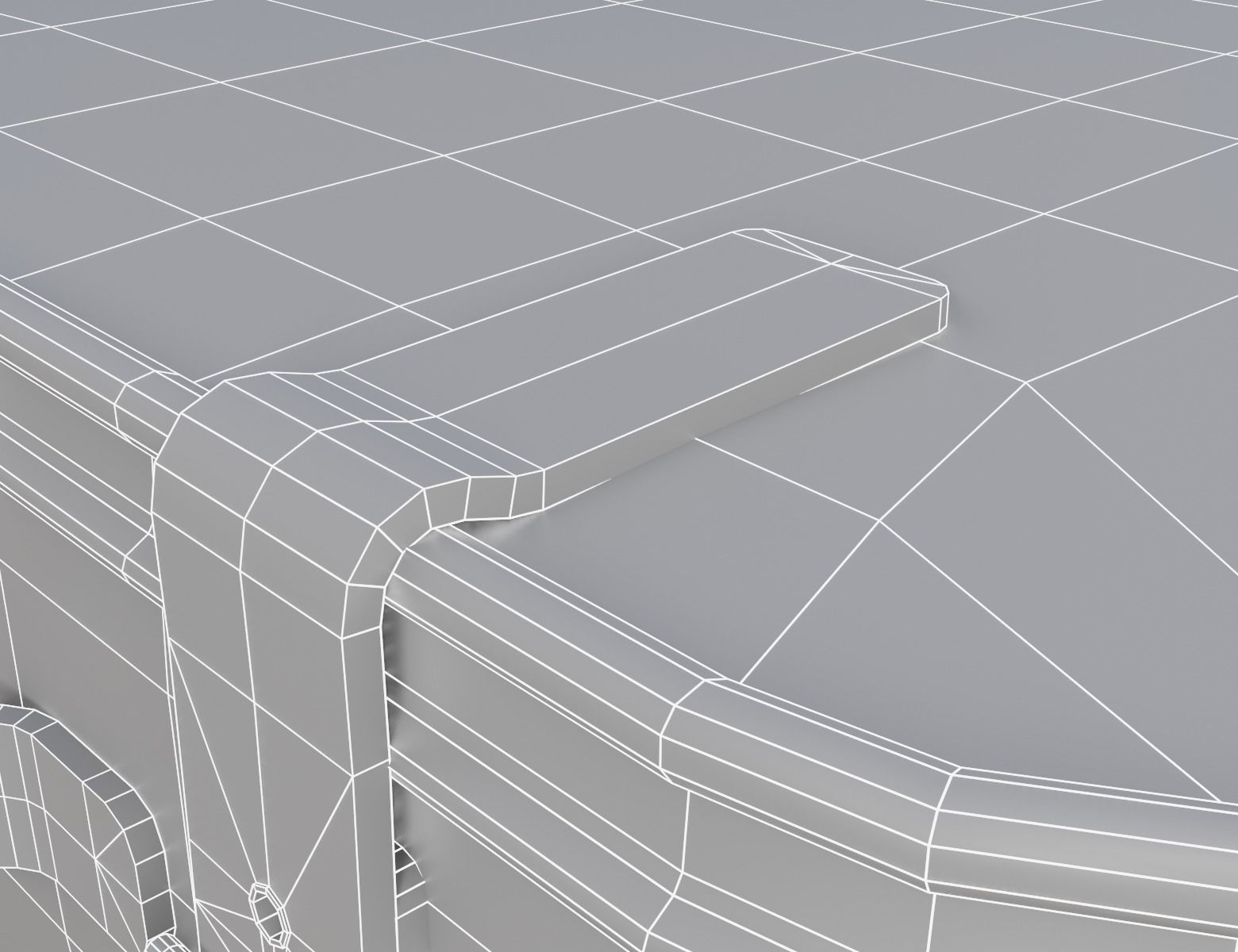 Classic Leather Suitcase Low-poly 3D model_7