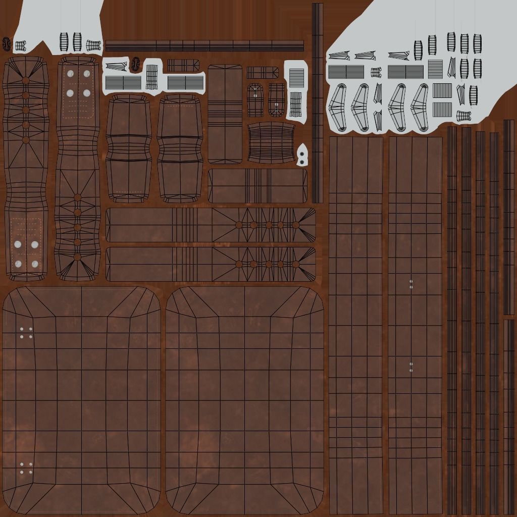 Classic Leather Suitcase Low-poly 3D model_10